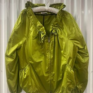 DKNYC Lime Green Jacket with Ruffle Trim